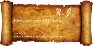 Markovics János névjegykártya